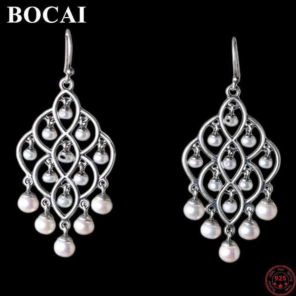 Stud BOCAI S925 Sterling Silber Ohrringe 2023 Neue Mode Einfache Süßwasser Perle Brincos Solide Argentum Ohr-Tropfen für Männer frauen YQ231114