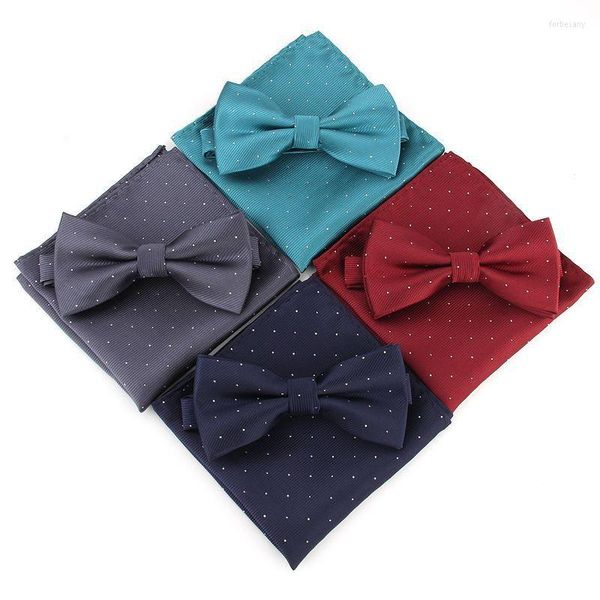 Бабочка галстуки 10 шт./Лот-синие мужчины в горошек для галстуки карманные квадраты набор мужчин, предварительно связанных с бабочками