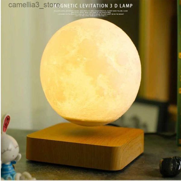 Luci notturne 3D Terra LED Luce notturna Luna Levitazione magnetica Luci Arredamento camera da letto Lampade da tavolo Regalo di Natale Lampada decorativa da tavolo Q231114