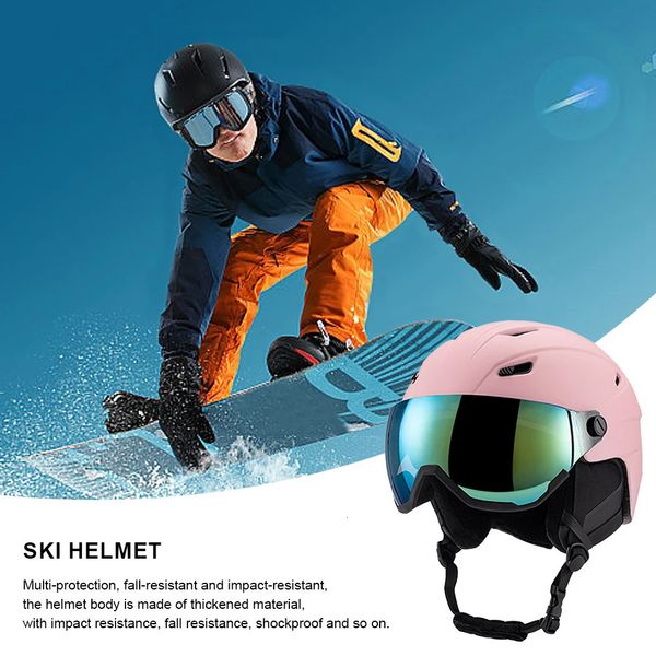 Caschi da sci Casco da sci unisex Casco da sci invernale da snowboard Occhiali di protezione Casco integralmente anti-impatto per adulti e bambini Casco da snowboard di sicurezza 231114