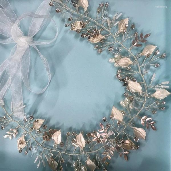 Grampos de cabelo folha branca pageant hairbands vintage cristal nupcial tiaras coroa acessórios de casamento noiva cabeça jóias