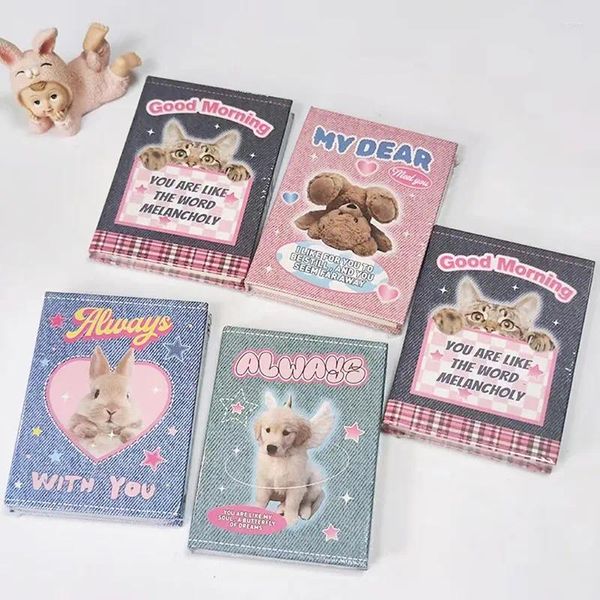 80 pçs kawaii a7 caderno urso filhote de cachorro diário agenda planejador diário coreano diy coletar livro bloco de notas bonito papelaria escolar