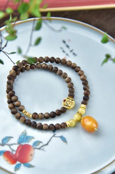 Charm-Armbänder Qi Nan Agarwood 0,5 Armband passend: Fünf Götter des Reichtums russisch mit Form Bienenwachs einfach elegant exquisit und schön