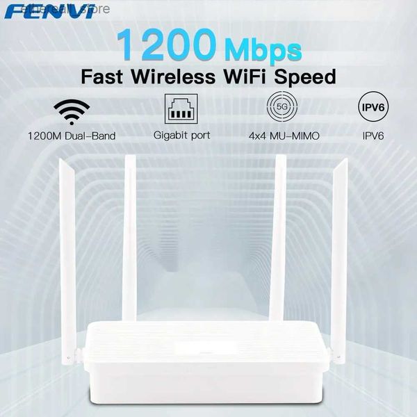 Router FENVI AC1200 Router Wi-Fi Router Gigabit Ethernet Dual Band 2.4GHz 5GHz Rete wireless Ripetitore WiFi con antenne 4x5dBi Casa Q231114