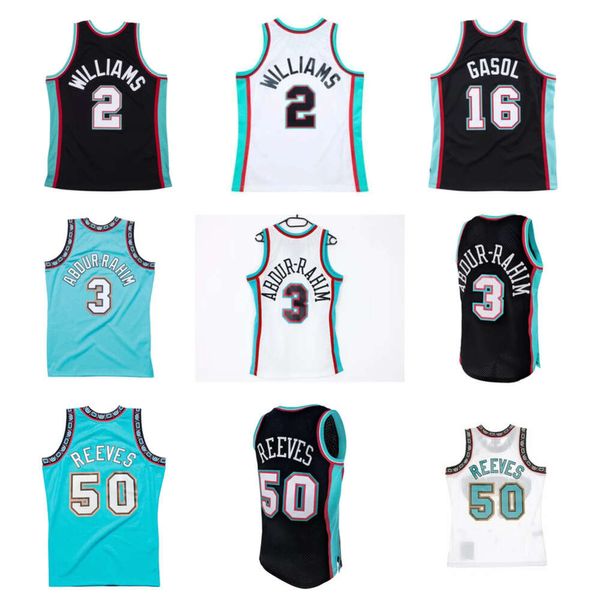 Sl Grizzlie Jason Williams Basketbol Forması Vancouver Mike Bibby Mitch ve Ness Shareef Abdur-Rahim Pau Gaso Bryant Reeves Gerileme Green