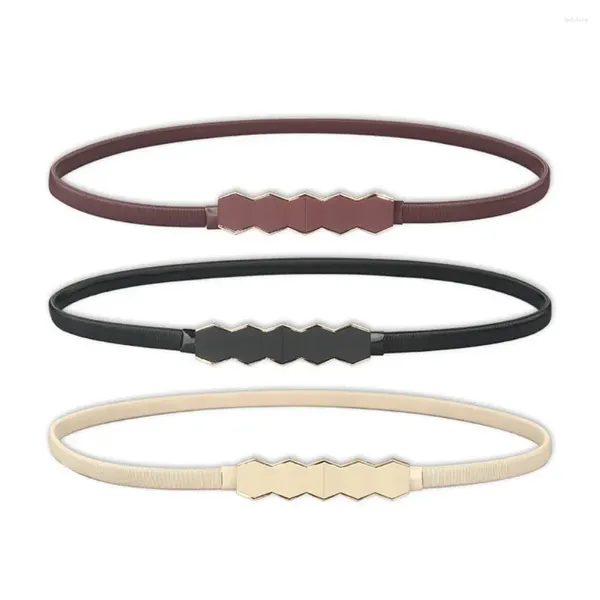 Cintos femininos estiramento geométrico metal elástico cinto fino magro cintura vestido cummerbands barriga cintura banda