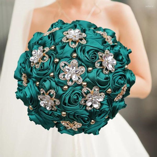 Fleurs décoratives Bouquet de mariage vert tenant