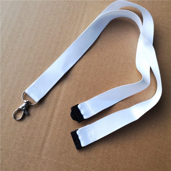 2021 Sublimation Long Lanyard White Polyester Sides Stamping Gregarie per la stampa di trasferimento a caldo Consfaumenti