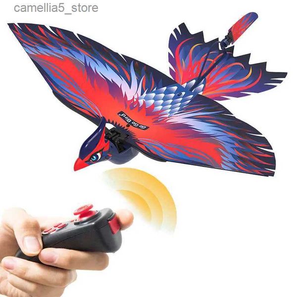 Animali elettrici / RC RC Bird telecomandato Drone animale che vola in cielo Uccelli elettronici Giocattoli per animali con suono LED Luce Animale domestico elettrico Regalo per bambini Q231114