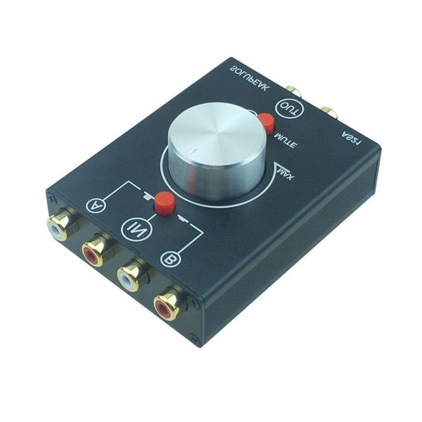 Freeshipping AS21 2 (1) 1 (2) OUT RCA Kablo Anahtarlayıcı Anahtarı Stereo Ses Sinyal Kaynağı HIFI Giriş Seçici Ayrıştırıcı Kutusu JPCAS