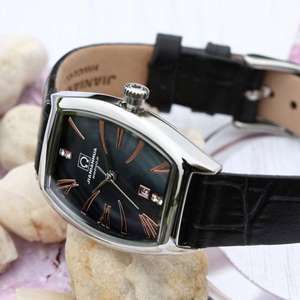 Armbanduhren Schweiz Uhr Damen Karneval Japan Quarzuhren Wasserdicht Farben Echtes Leder Reloj Hombre C8823-10