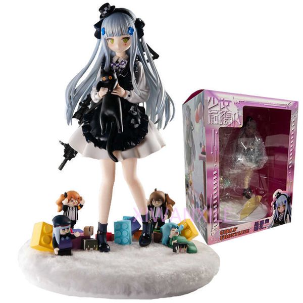 Action Toy Figure 21cm Girls Frontline HK416 Anime Figure HK416 Black Cat's Gift Sexy Action Figure Collezione Anime giapponese Girl Modello Doll Toys AA230413