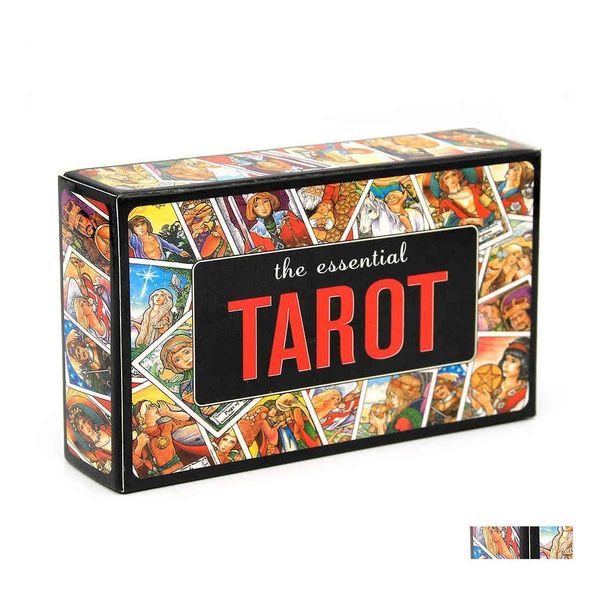 Grußkarten The Essential Tarot Deck 78Card Game Toy Divination Book And Card Set Unlock Secrets Of Ancient Mystical Salev55M Dro Dhi5W