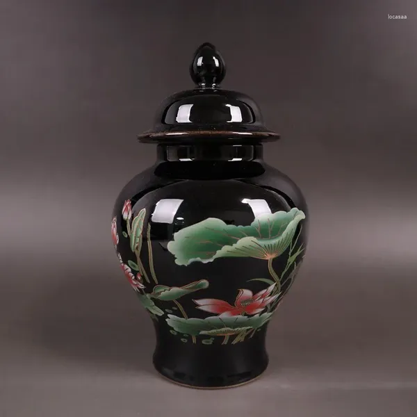 Bottiglie Ditional in stile cinese in vaso generale con squisita glassa Wu Jin e fiore di loto Design per collezionisti Appassionati di decorazioni per la casa