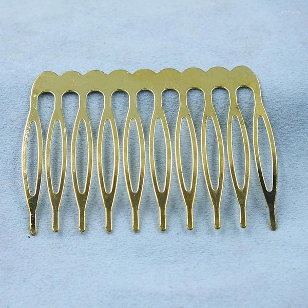 Grampos de cabelo 200 pçs/lote atacado banhado a prata 40 53mm 10 dentes pente configurações descobertas acessórios de ornamento diy