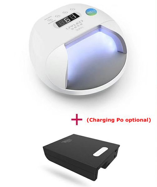 Secadores de unhas Sun7 48W UV LED Power Storage Lâmpada de unhas Double Light Source Machine de unhas com memória inteligente e sensor com bateria 682 328