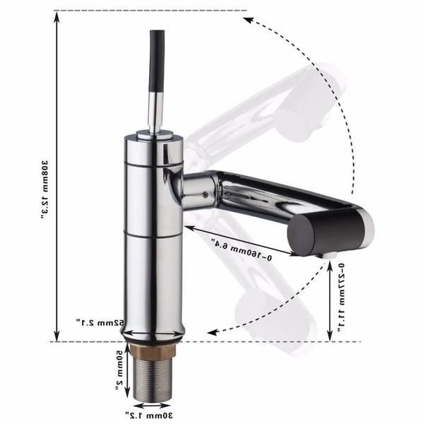 FreeShipping Torneira Do Banheiro Torneiras De Cozinha Deck Montado Torneira Cozinha Giratória Giratória 360 Alça Única Torneira Torneira Misturadora Humnn