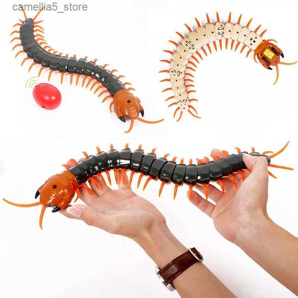 Elétrica / RC Animais Controle Remoto Infravermelho Centopéia Simulação Tricky Assustador Falso Scolopendra Brinquedo Elétrico Ornamentos de Halloween Adereços para Crianças Q231114