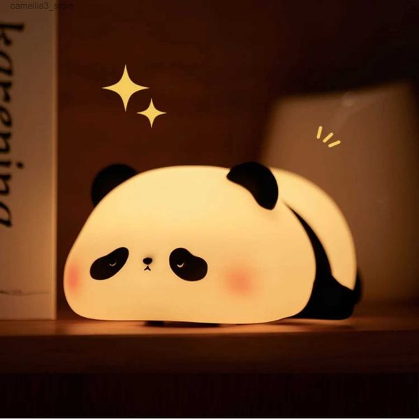 Luzes noturnas Panda Luzes noturnas para crianças Cute Animal Silicone Timing Lâmpada recarregável Cartoon Panda Decoração de quarto Crianças Meninos Meninas Presente Q231114