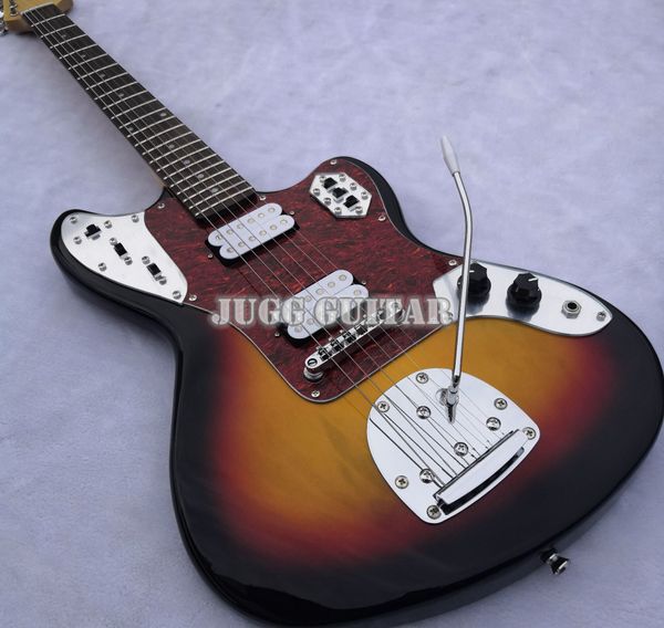 Custom Shop Jazzmaster Deluxe 3 Tone Sunburst Jaguar E-Gitarre Humbucker Pickups Red Pearl Schlagbrett Palisandergriffbrett, Dot Inlay, Tremolo Bridge