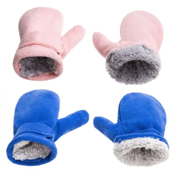 Kinder-Fingerhandschuhe für Kleinkinder, Kleinkinder, Kinder, Winter-Fäustlinge, einfach anzuziehen, für Babys, Jungen und Mädchen, warme dicke Fleece-Fingerlose Handschuhe für Kinder, Handwärmer im Freien, 231114