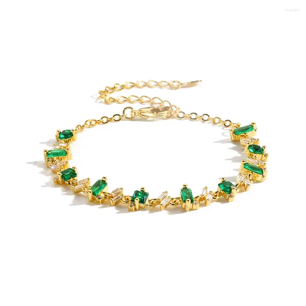 Braccialetti con ciondoli Donne alla moda/Moda da signora Placcati in oro 18k Colori verdi/rossi Pietre CZ Braccialetti Gioielli