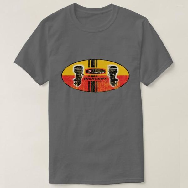 T-shirt da uomo 2023 Camicia da uomo stampata in cotone a maniche corte Vintage Mercury Motori fuoribordo T-shirt da donna Tshirt