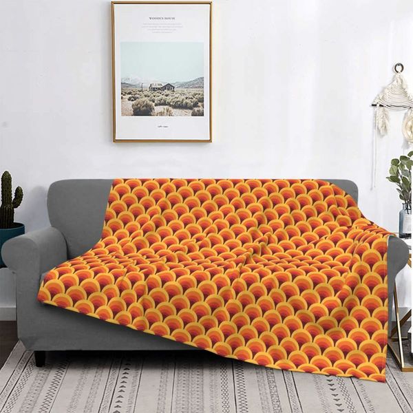 Одеяла оранжевая волна градиент ретро -рисунок.