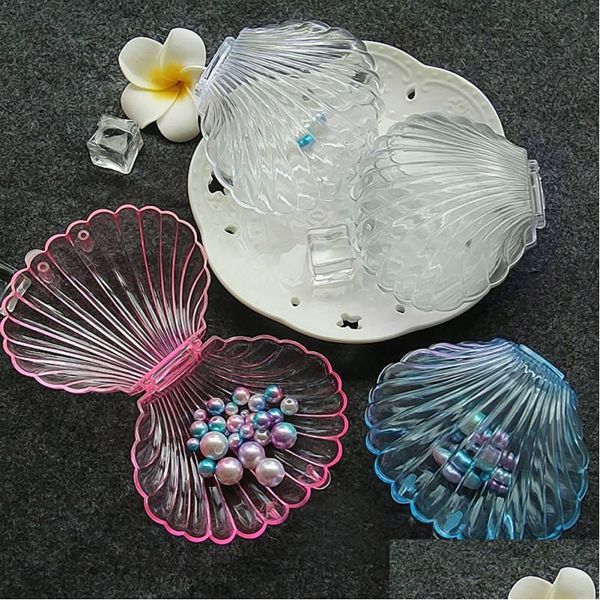 Schmuckschatullen Transparent Shell Box Sweet Girl Cute Case Small Fresh Storage Pill Drop Delivery Packaging Display Dhgarden Dhnxr