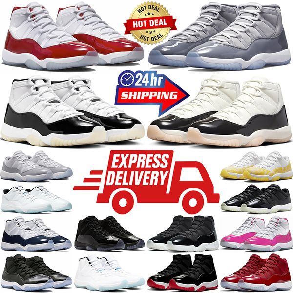 Jumpman 11 Cherry 11s Basketballschuhe für Männer Frauen Cement Cool Grey Yellow Snakeskin Pink Bred Cap And Gown Gratitude Neapolitan Herren Damen Trainer Turnschuhe