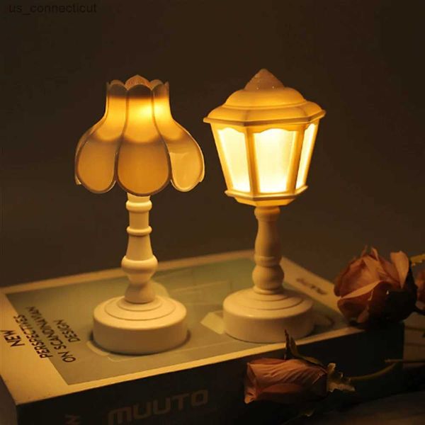 Lampes de table LED veilleuse rétro palais Mini lumière étudiant cadeau Vintage alimenté par batterie lampe de Table chambre chevet chambre salon décor R231114