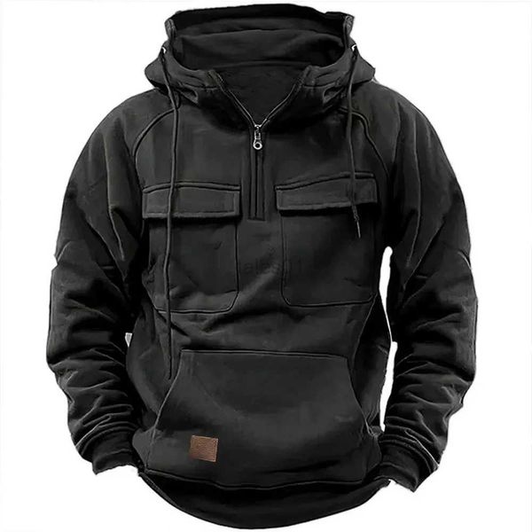 Erkek Hoodies Sweatshirts Erkekler Sonbahar Vintage Hoodie Sweatshirt için Düz Renk Uzun Kollu Yokluk Sokak İnsan İş Giysileri Erkekler Büyük Boy Hooded Zln231114