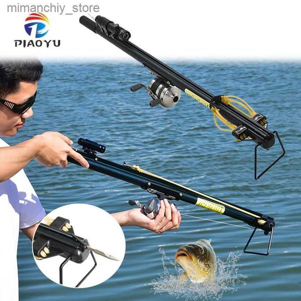 Jagdschleudern Piaoyu Angeln Schleuder Set Neue Angelrute Laser Sling Shot Verwendung Fisch Dart Pfeil Schießen Multifunktionales automatisches Fischwerkzeug Q231114