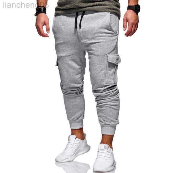 Pantaloni da uomo Pantaloni elastici traspiranti da uomo Hip Pop Slim Pantaloni casual Pantaloni da corsa Pantaloni da jogging da palestra Pantaloni da jogging da uomo Fitness Pantaloni sportivi 4XL W0414