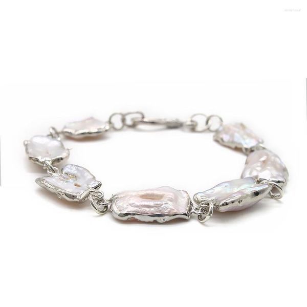 Strand Big Barroce Pearl Bracelet Moda Women Hight Light White Jewelry PB022