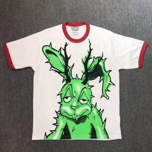 American Vintage Travis Cactus Jack Farms Green Bunny T-Shirts Plus Size Herren T-Shirts 100% Baumwolle Tops Herren Übergroßes T-Shirt Streetwear T-Shirt mit kurzen Ärmeln