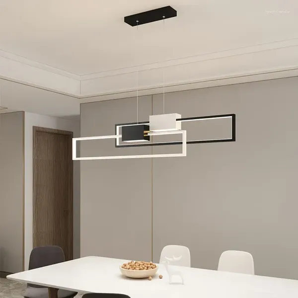 Lampade a sospensione Rettangoli moderni Luci a led Creativo minimalista Soggiorno Sala da pranzo Cucina Bar Lampadario Illuminazione Decorazioni per la casa Apparecchio