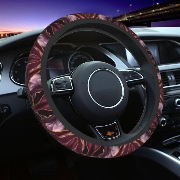 Coprivolanti Bordeaux Maroon Geode Agate Inch Marmo Texture Gold Soft Protector Accessori per auto berlina