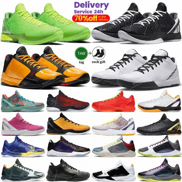 Mamba 6 6s Reverse Grinch Basketballschuhe 5 5s Mambacita Bruce Lee Big Stage Chaos Protro Ringe Metallic Gold Weiß Del Sol Herren Trainer Outdoor Sneakers