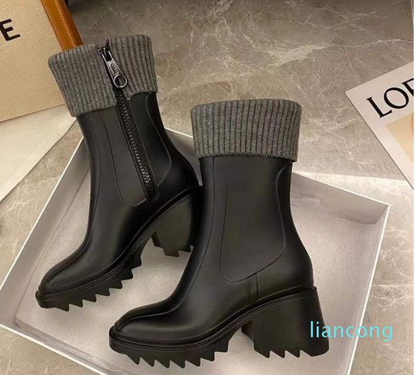 2023 Bota À Prova D 'Água Welly Solas De Borracha Plataforma Sapatos Ao Ar Livre RainshoesLuxury Designer Factory Shoes