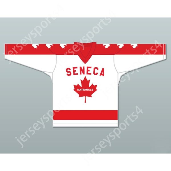 Özel Metro Junior B White 99 Lig Wayne Gretzky Seneca Nationals Hokey Forması Yeni Top Dikişli S-M-L-XL-XXL-3XL-4XL-5XL-6XL