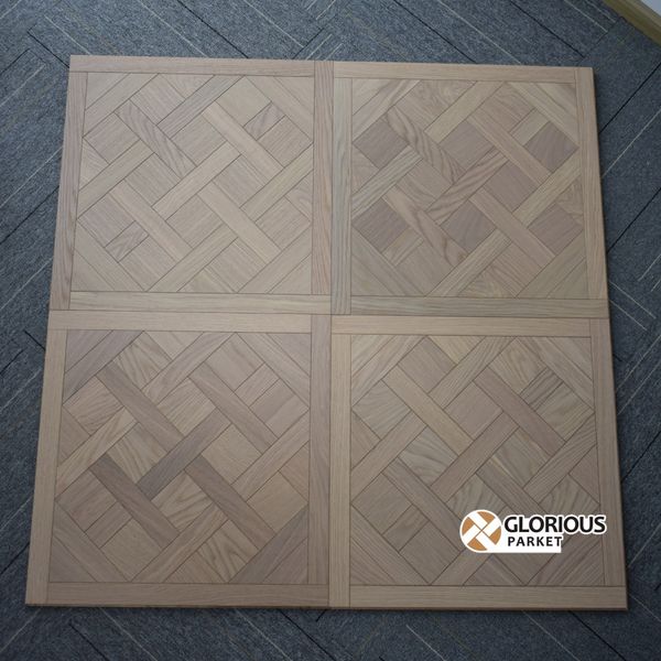 Carvalho branco Versailles embutidos móveis de marchetaria decoração de sala de estar decalque piso em parquet Lacado escovado clássico embutido papel de parede projetado piso de madeira