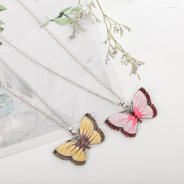 Anhänger Halsketten Nette Schmetterling Halskette Für Frauen Cocktail Party Statement Steet Stil Koreanische Modeschmuck Geschenke