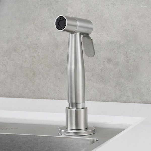 Rubinetti della cucina Accessori per lavello in acciaio inossidabile 304 Doppia presa per lavabo Pistola a spruzzo Ugello per acqua tenuto in mano