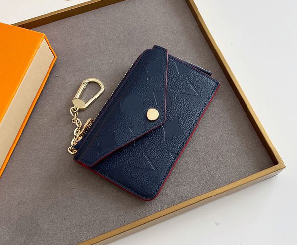 Portafogli stilista di lusso Portamonete Recto Verso lettera di fiori in rilievo di alta qualità porta carte di credito da donna da uomo pochette da donna con pochette con scatola