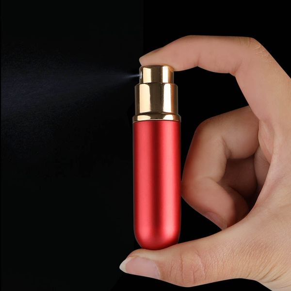 5ml Taşınabilir Mini Doldurulabilir Boş Parfüm Atomizer Sprey Alüminyum Cam Şişe Doldurulması Kolay Keşif sonrası Pompa Kılıfı