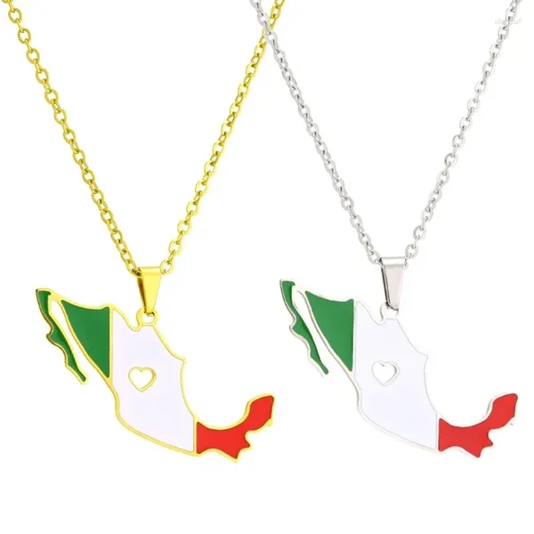 Collane con ciondolo Collana con mappa del Messico Contorno del paese Catena con clavicola Girocollo Simbolo di gioielli