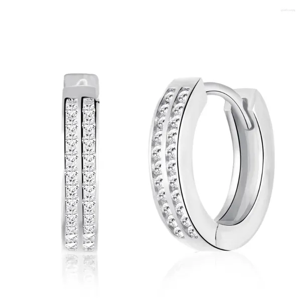 Ohrstecker aus S925-Sterlingsilber für Damen, modisch, klein, luxuriös, hochwertiger zweireihiger Diamant-Stil