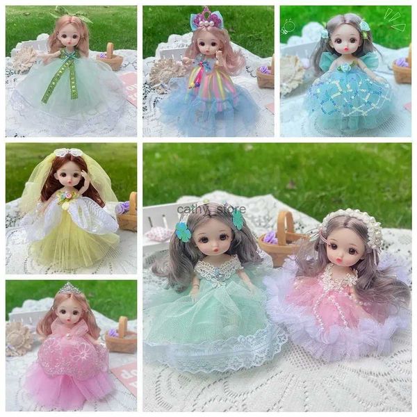 Altri giocattoli 13 articolazioni occhi grandi bambola BJD principessa 16 cm trucco coreano aspetto 13 articolazioni mobili mini giocattolo per ragazza vestiti raffinati 16 cm bambola BJDL231114