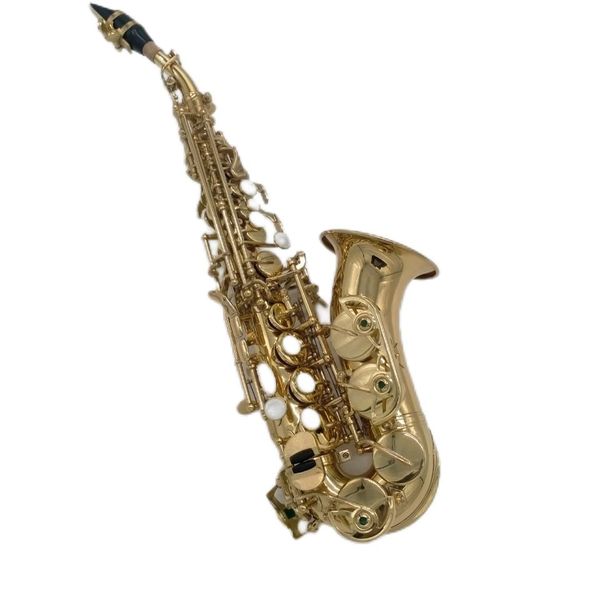 KSS-1000 Gebogenes Sopransaxophon Goldlack B-Saxophon mit allem Zubehör Schneller Versand Musikinstrumente